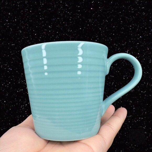 ROYAL DOULTON Teal GORDON RAMSAY MAZE Stoneware Mug Set 4 Light Blue Green - Picture 11 of 15